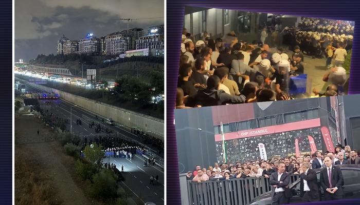 İstanbul gerilimi! İl binası önünde polis ve CHP'liler karşı karşıya
