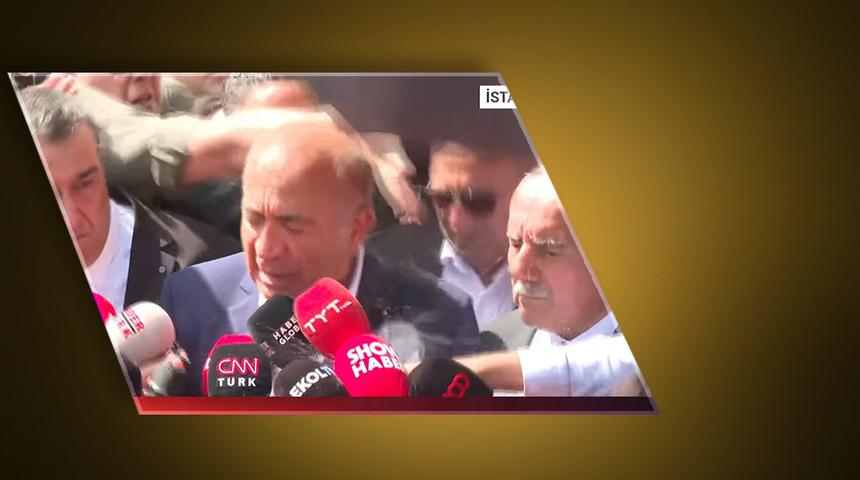 CHP İstanbul İl Başkanlığı'nda gergin anlar! Gürsel Tekin'e su şişesi fırlatıldı: O anlar kamerada!