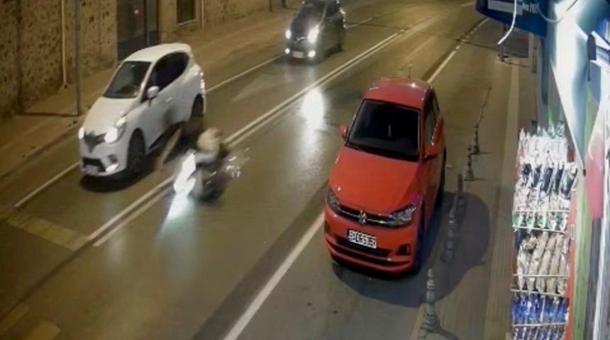Muratlı&rsquo;da motosiklet kazası kameraya yansıdı