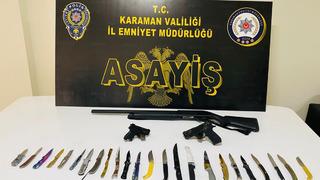 Karaman’da uyuşturucu ve ruhsatsız silahlar ele geçirildi