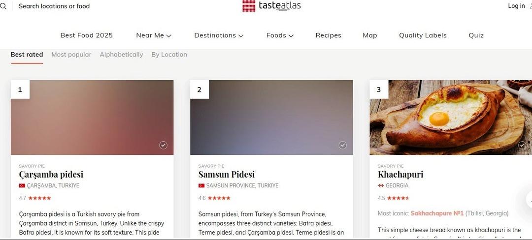 En iyi yiyecekler listesinde de ilk sıralarda! Dünyanın en iyi turtası seçildi:  Çarşamba pidesi  coğrafi tescilli lezzet... 4