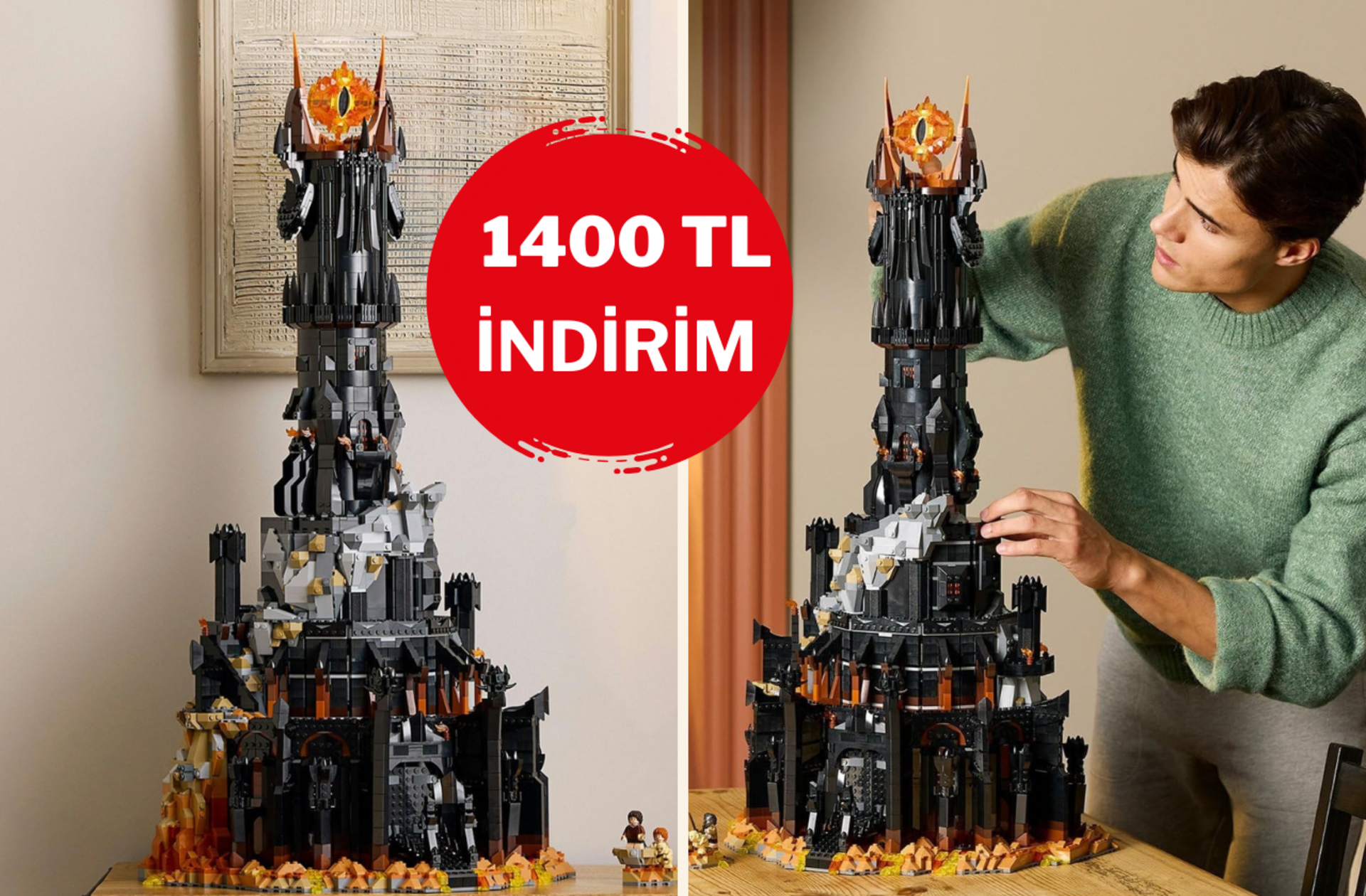 LEGO Icons Yüzüklerin Efendisi Barad-dûr Yaratıcı Yapım Seti indirime girdi