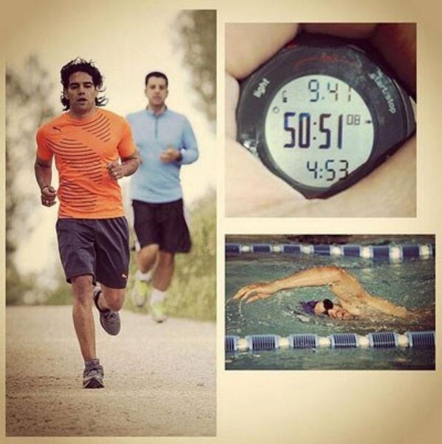 9.4 km koştu 1.5 km yüzdü 1