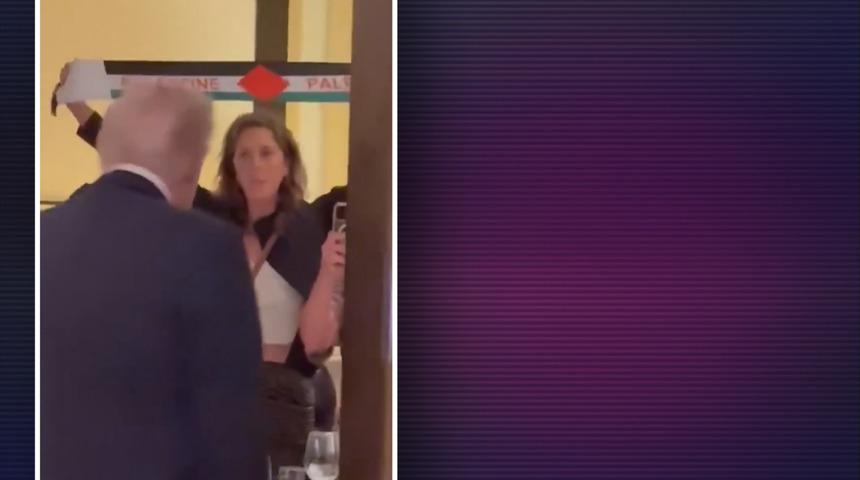 Trump'a ABD'nin başkenti Washington DC’de soğuk duş! Restoranda protesto: "Özgür Filistin”