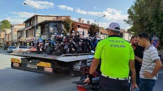 Çorum'da 20 motosiklet trafikten men edildi