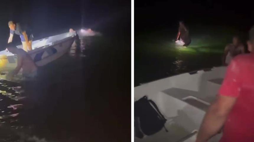 Batan balıkçı teknesindeki 3 kişiyi trafik polisi kurtardı 