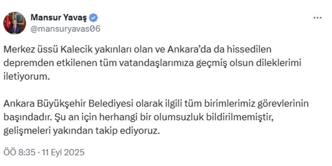 Son dakika! Başkent Ankara da deprem... Afad büyüklüğünü duyurdu 2