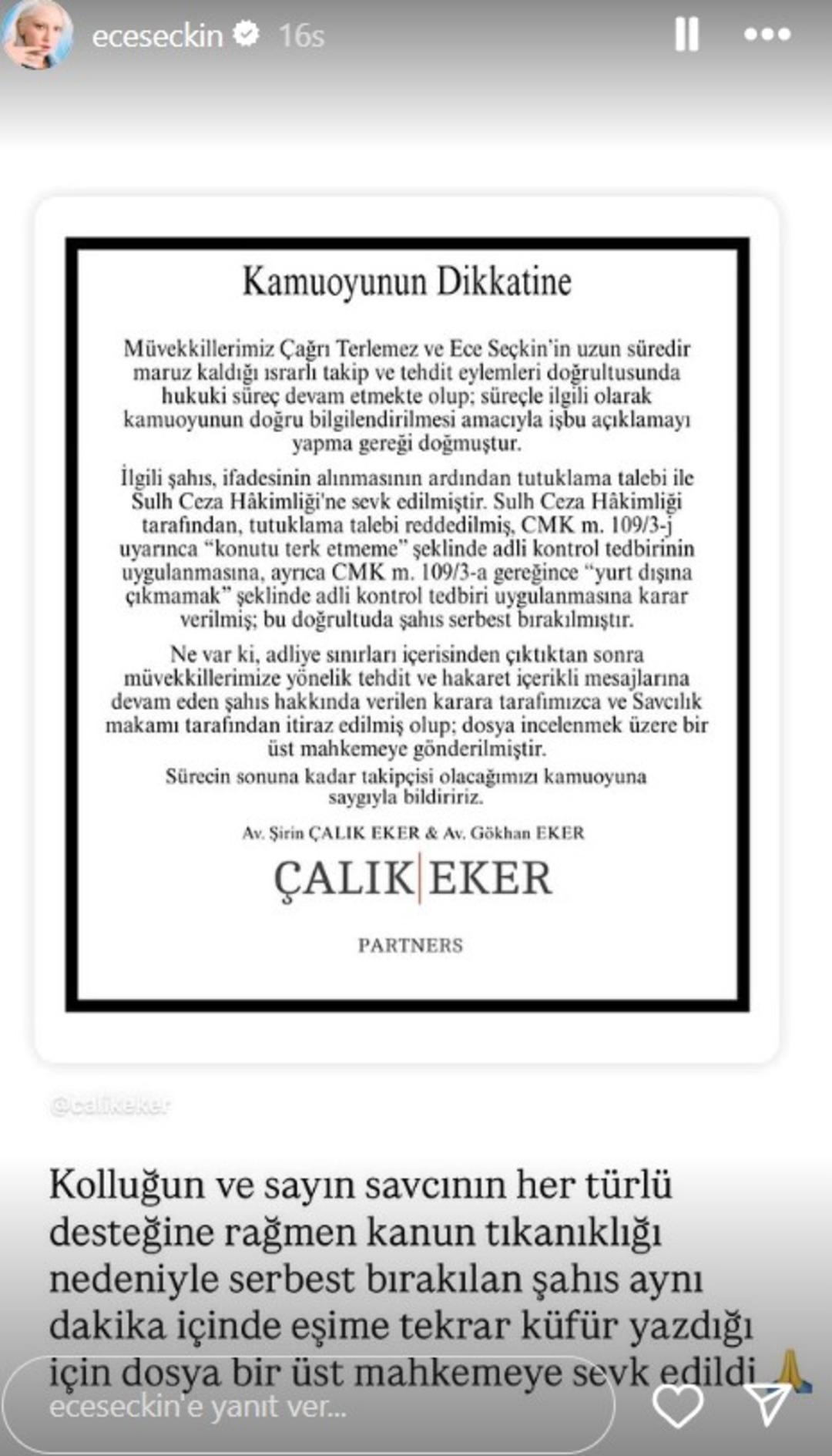 ece seçkin açıklama 