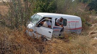 Pınarhisar'da panelvan araç şarampole uçtu: 2 yaralı