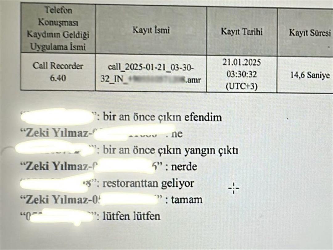Telefon incelemesi ortaya çıktı! 78 kişinin öldüğü yangında otel müdürü, önce otel yetkililerini aramış: "Bir an önce çıkın, yangın çıktı" 3