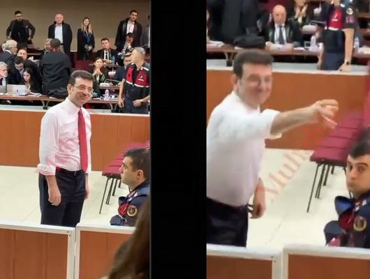 Ekrem İmamoğlu mahkemede, kravatını çıkarıp Özgür Çelik'e attı
