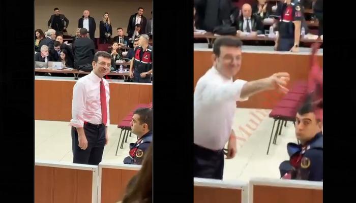 Ekrem İmamoğlu se quitó la corbata y se la arrojó a Özgür Çelik en el tribunal