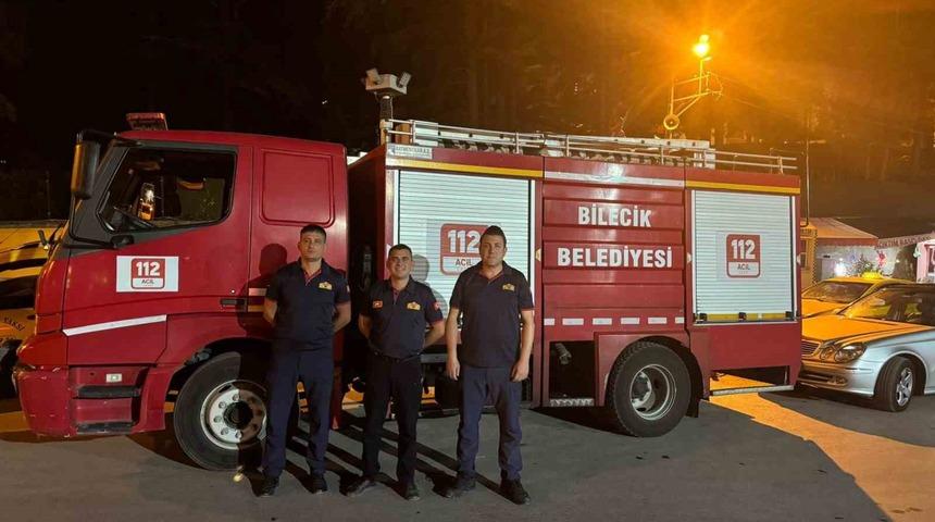 Hamsu Köprüsü’nde yaşanan toprak kayması sonrası itfaiye tedbir aldı