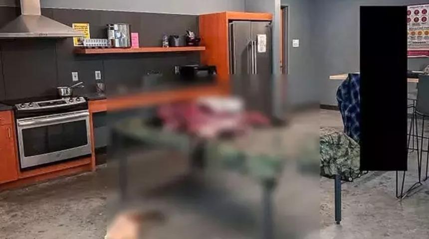 Üniversite yurdunda vahşet! Ayıyı mutfakta parçalara ayırdılar! Görüntülere tepki yağdı