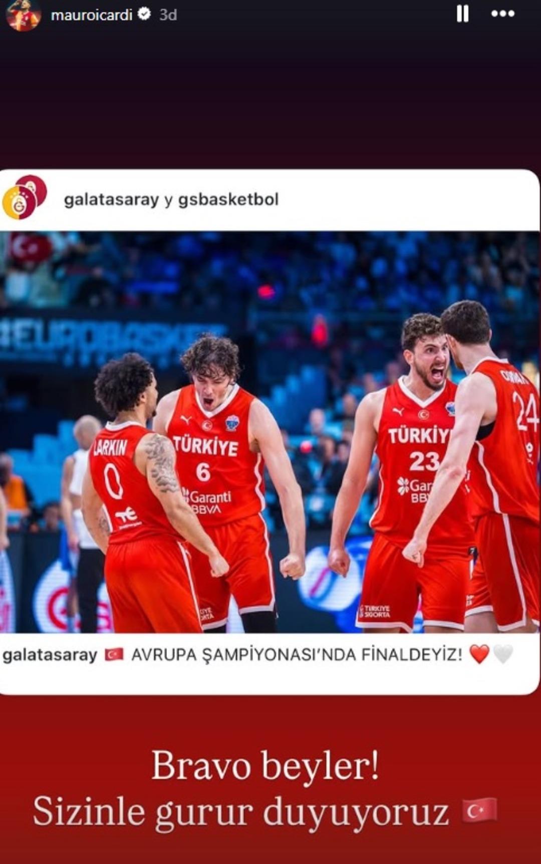 Yunanistan ı devirmemize Mauro Icardi de sessiz kalmadı! Türkçe paylaşım yaparak gönülleri bir kez daha fethetti 1