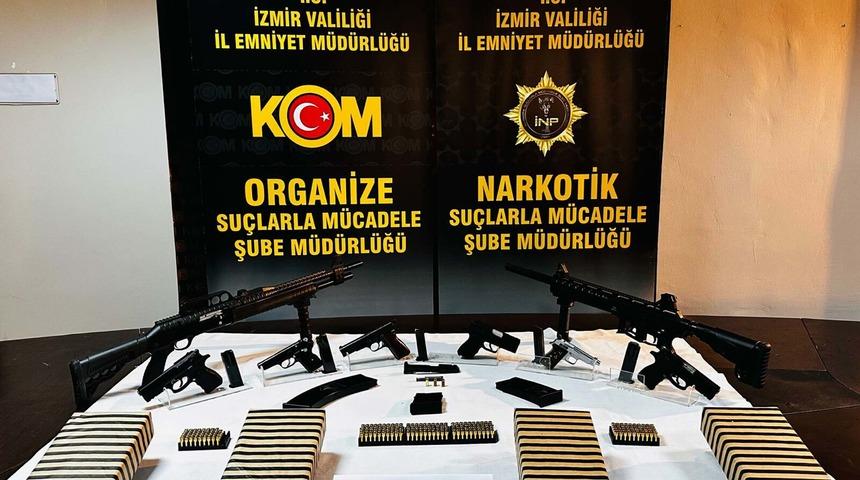 İzmir'de silah kaçakçılığı ve uyuşturucu operasyonu: 7 tutuklama