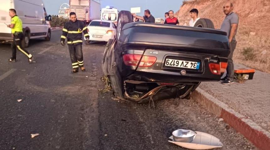 Direksiyon hakimiyetini kaybetti, takla attı: 1 yaralı