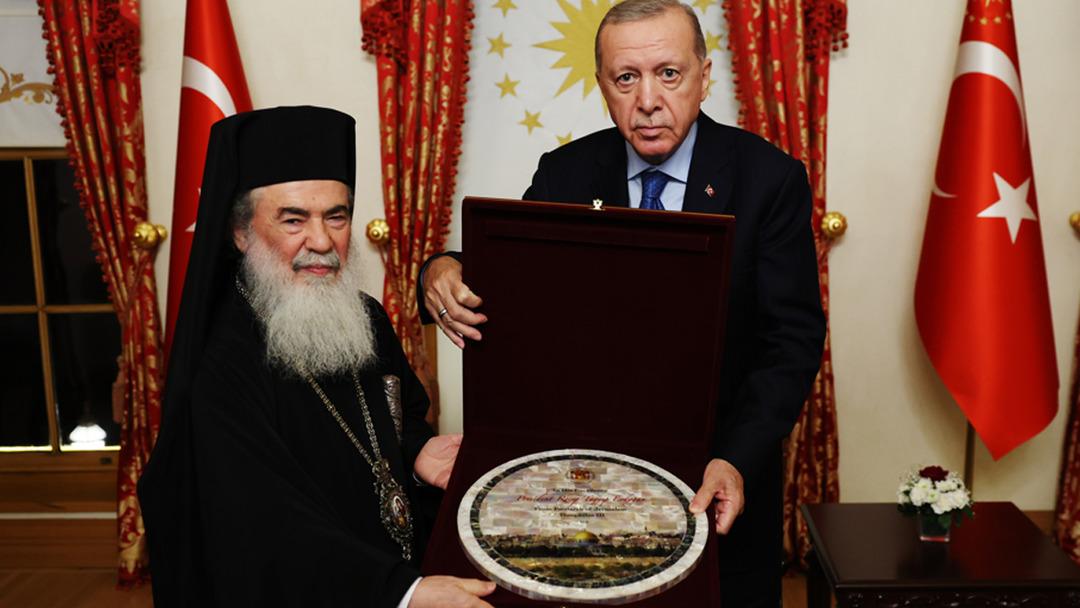 Präsident Erdoğan empfing den griechisch-orthodoxen Patriarchen von Jerusalem, Giannopoulos