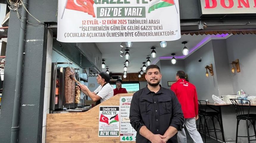 Dönerci bir aylık kazancını Gazze’ye bağışladı