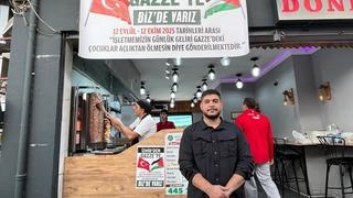 Dönerci bir aylık kazancını Gazze’ye bağışladı