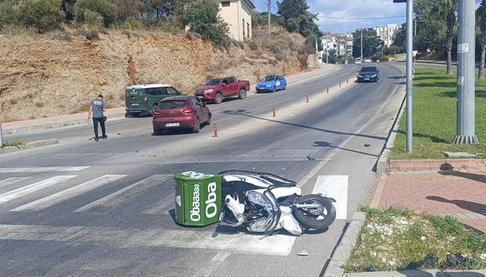 Otomobil ile motosiklet çarpıştı: 1 yaralı