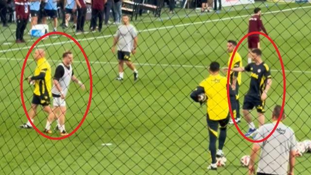 Mert Hakan ve Kerem Aktürkoğlu'ndan maç öncesi flaş hamle! Takımlar ısınırken bir anda...