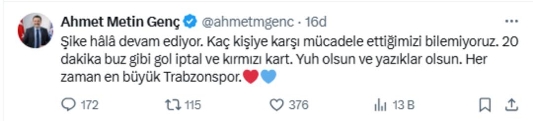 Trabzon Belediye Başkanı, Fenerbahçe maçına dahil oldu! "Şike hala devam ediyor! Yuh olsun ve yazıklar olsun" 1