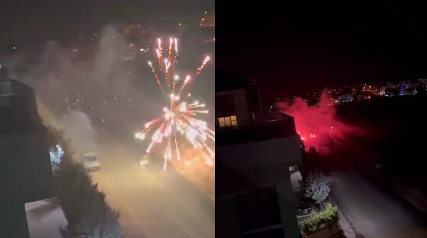 Araçtan atılan havai fişek yangına yol açtı