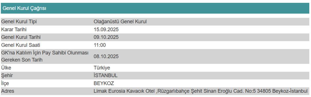 Işıklar Holding Olağanüstü Genel Kurula gidiyor 1