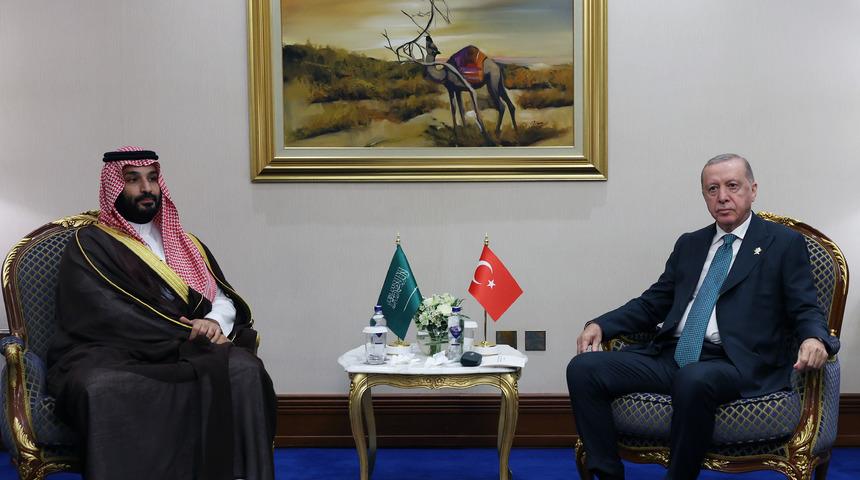 Cumhurbaşkanı Erdoğan, Suudi Arabistan Veliaht Prensi Selman ile görüştü