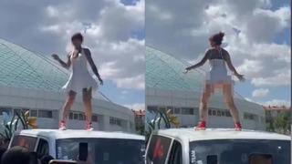 Yer: Isparta! Arabanın üstüne çıkıp dans etti... Valilik'ten açıklama geldi