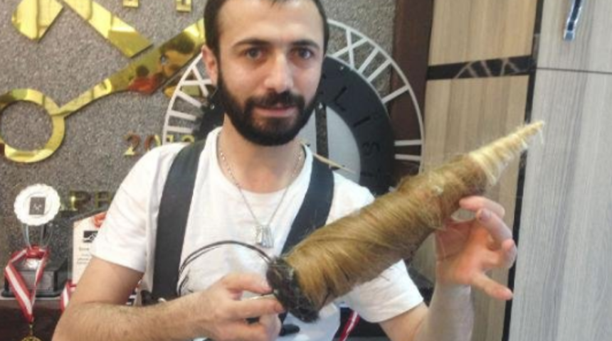 Konyalı berber yaptı: Ob&uuml;s mermili sa&ccedil; modeli