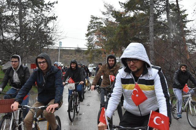 Pedallar Mehmetçiğe destek için çevrildi