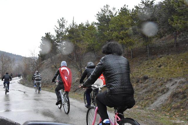 Pedallar Mehmetçiğe destek için çevrildi