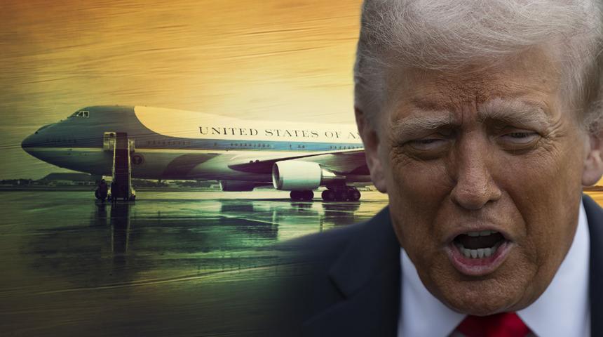 Trump'ı taşıyan uçakla yolcu uçağı çarpışma tehlikesi yaşadı! Görevli 'hemen' diye bağırdı 