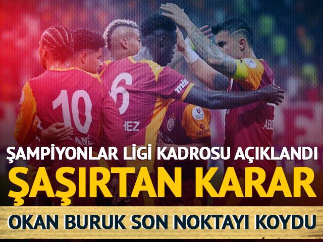 Galatasaray'ın Şampiyonlar Ligi kadrosu resmen açıklandı!