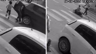 Yaya geçidinde görme engelli kadının ayağının üzerinden otomobil geçti: O anlar kamerada