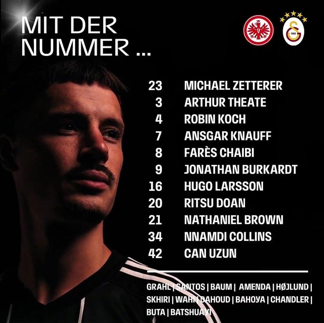 Galatasaray ın Şampiyonlar Ligi ilk maçında Eintracht Frankfurt deplasmanında sahaya çıkacağı ilk 11 belli oldu! 2