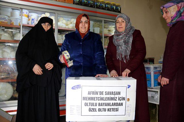 Oltulu kadınlar asker ve polisler için yaptığı keteleri götürüyor