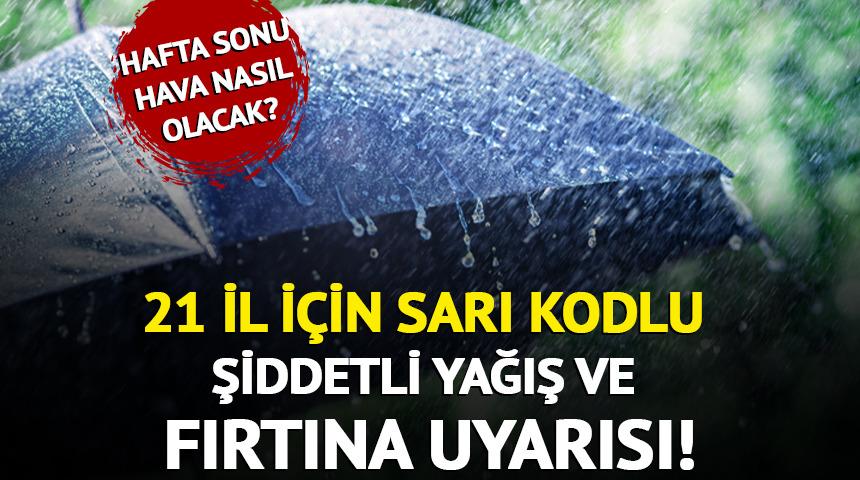 21 il için sarı kodlu fırtına uyarısı!