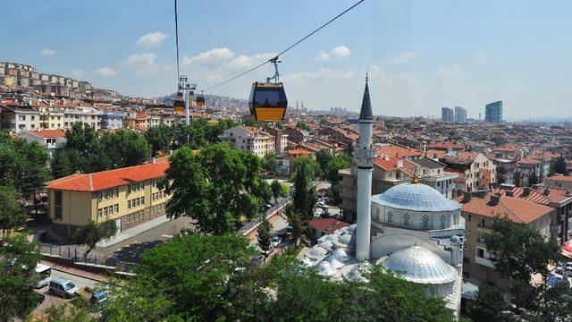 Teleferik hattında ağır bakım çalışması