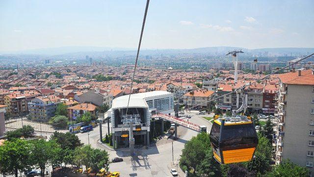 Teleferik hattında ağır bakım çalışması