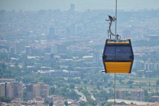 Teleferik hattında ağır bakım çalışması