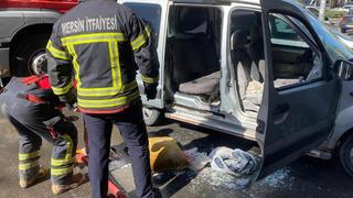 Esnafın zamanında müdahalesi aracın yanmasını önledi