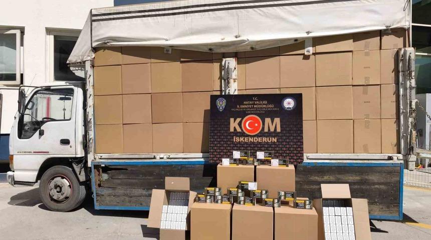 Hatay Belen'de 2 milyon 760 bin makaron ele geçirildi