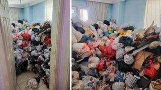 Gördüklerine inanamadılar! Apartman dairesinden iki kamyon çöp çıktı