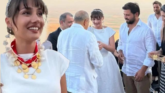 Mardin'de kına yapan Sevda Erginci, Sakız Adası'nda düğün yaptı! Gelinliği çok beğenildi