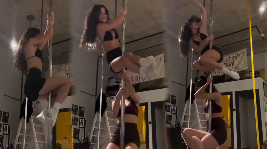 Derya Pınar Ak ve Rojbin Erden, Sultana filmi için direk dansı öğreniyor!