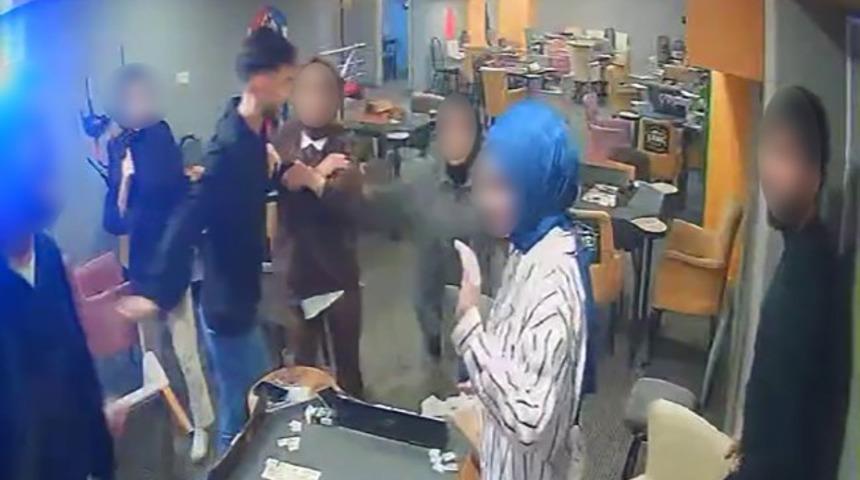 Erzurum'da okey salonunda panik anları