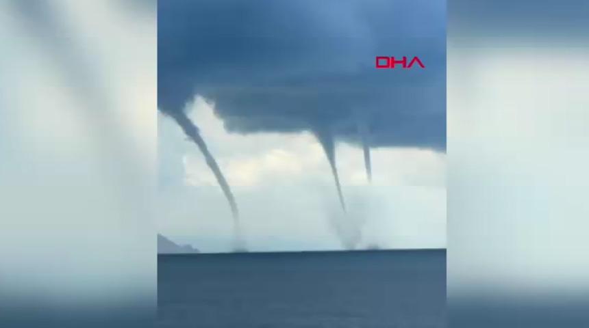 Yer: Giresun! Oluşan hortumlar saniye saniye görüntülendi